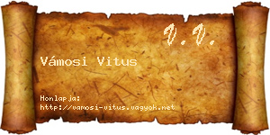 Vámosi Vitus névjegykártya